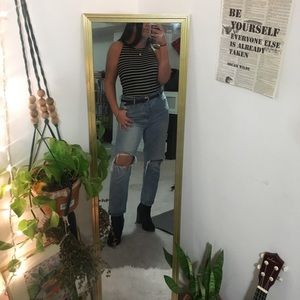 Black stripped shirt with crossed back